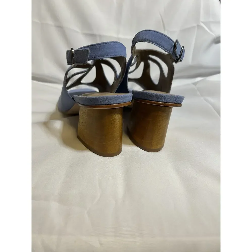 Bernardo Lainey Mid Heel Sandal Cornflower Blue Womens Size 9.5 M‎ #A2